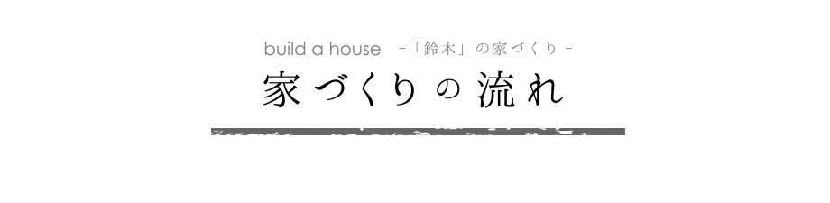 鈴木の家づくり ー 家づくりの流れ